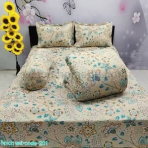 কিং সাইজ ৫ পিস টুইল কটন কমফর্টার সেট (C-201)