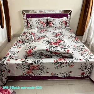 কিং সাইজ ৫ পিস টুইল কটন কমফর্টার সেট (C-202)